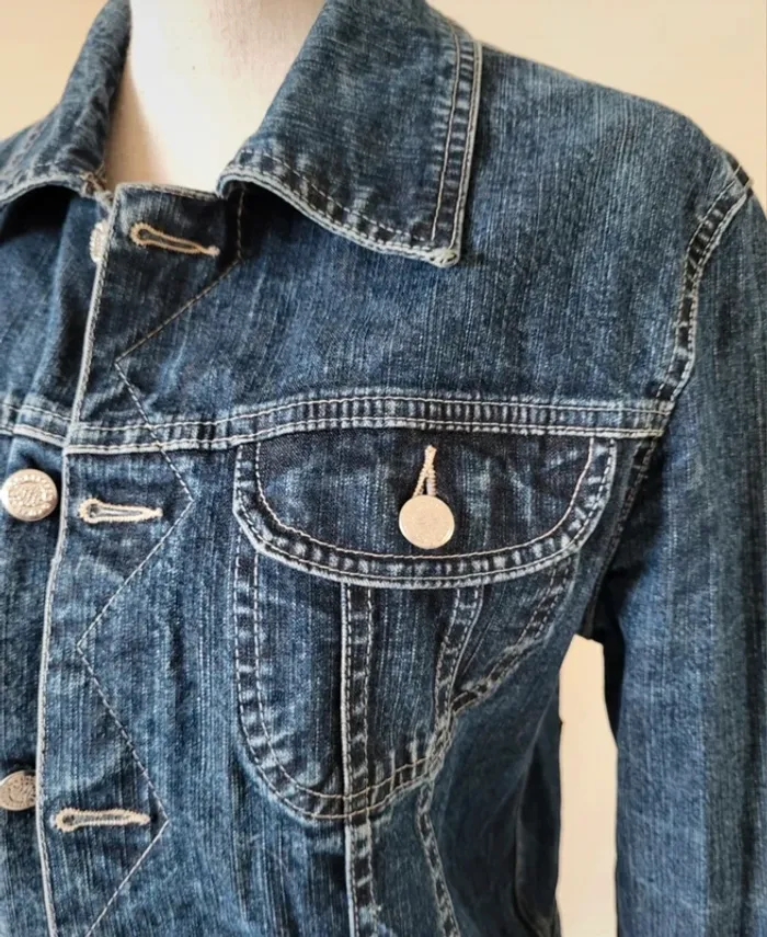 Veste en jean bleue foncée Cimarron Taille 38 - photo numéro 2