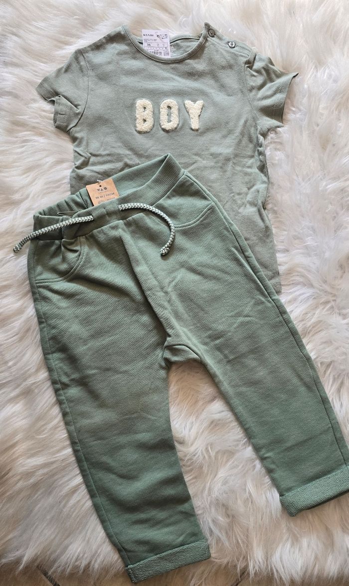 NEUFS (non portés) 🏷🏷💙🤩😍Ensemble teeshirt mc et pantalon 36mois garçon) - photo numéro 2