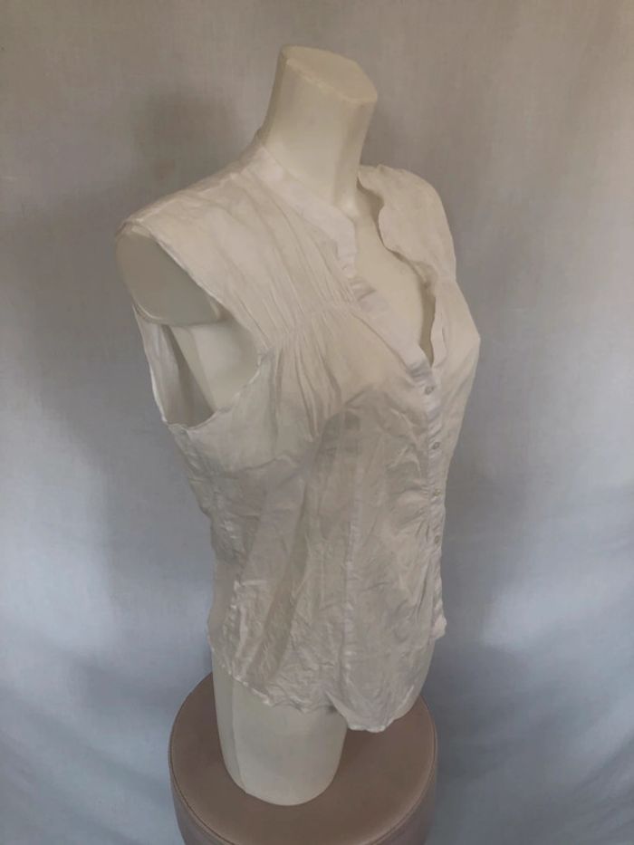 Blouse blanche boutonnage diagonal Kookai taille 40 très bon état - photo numéro 2