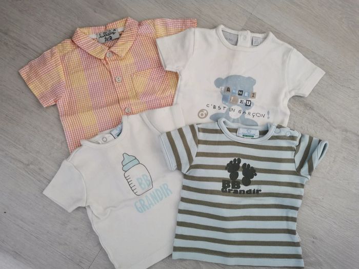 Lot 4 shirt manche courte 3 mois