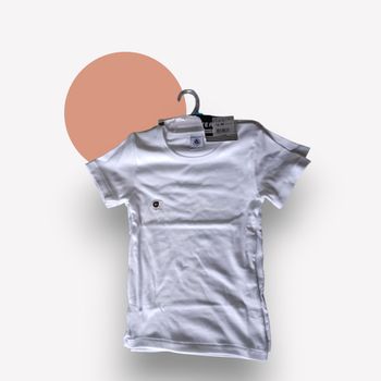 Lot 2 t-shirts blancs 6 ans neufs fille basique coton