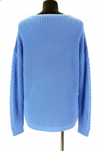 Magnifique Pull en Maille Bleu - Taille S