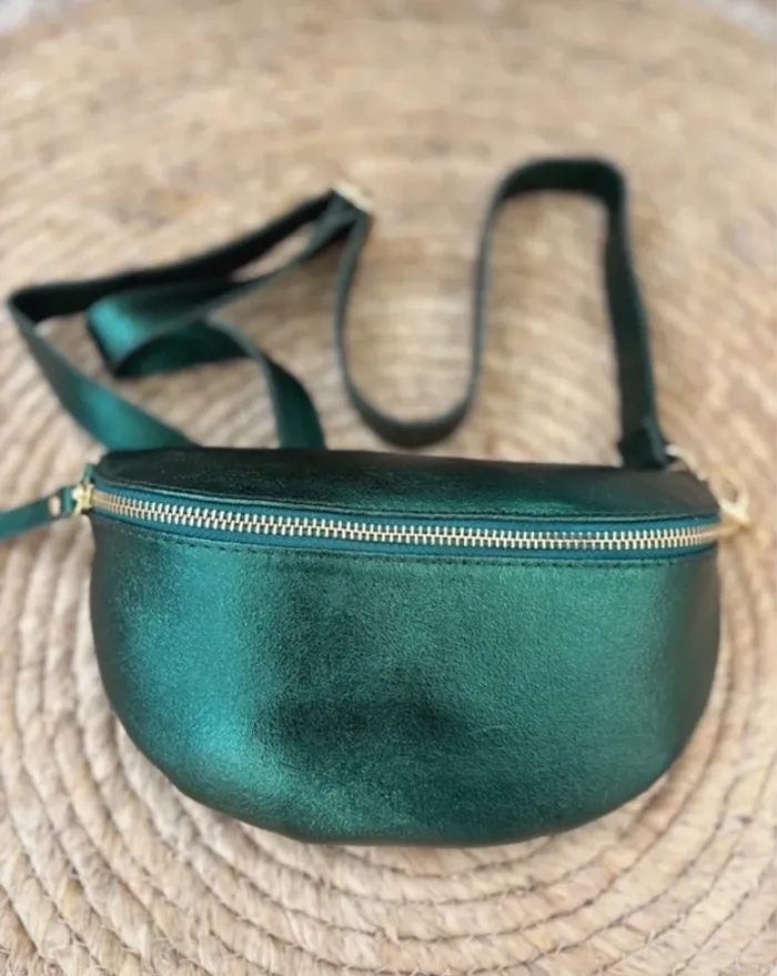 Sac banane cuir vert sapin - photo numéro 6