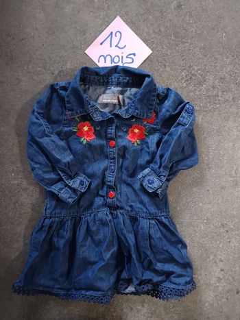 Robe effet jean fleurie 12 mois