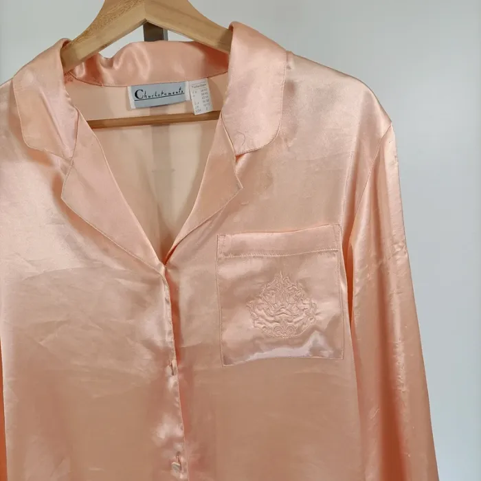 Chemise satinée rose poudré - Chuchotements - Taille 38/40 - A046 - photo numéro 3