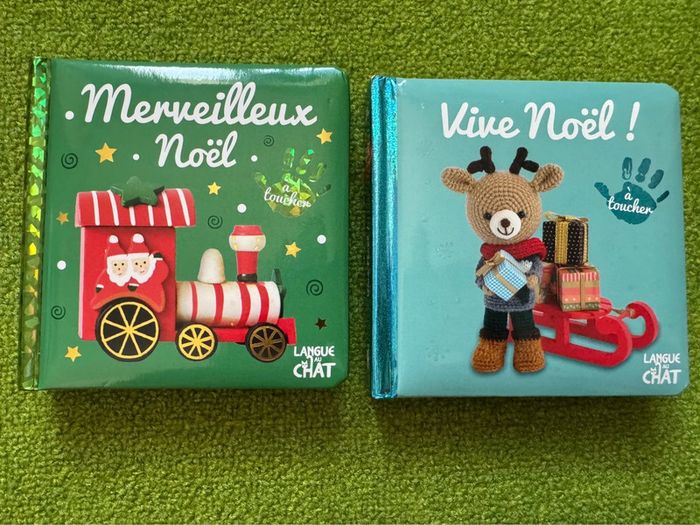 Lot de 2 livres à toucher Noël