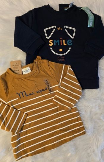 Neufs (non portés) 🏷💙 sweat et teeshirt ml 6mois Garçon 💙