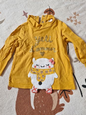 Tee-shirt manches longues DPAM 9 mois.
