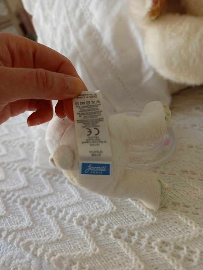 Lot peluche et hochet lapin détail liberty (Jacadi et autre) - photo numéro 9