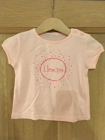 Tee-shirt manches courtes bébé fille Kiabi Rose clair fushia