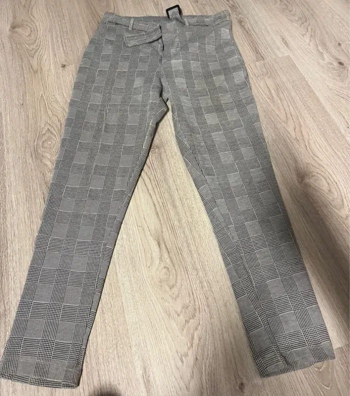 Pantalon droit à Carreaux