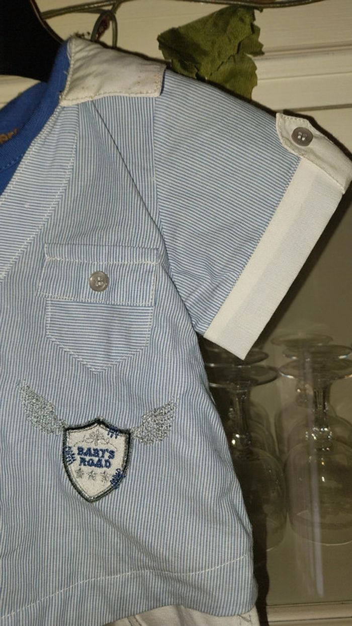 Combinaison/ salopette/ ensemble esprit marin Berlingot neuf avec étiquette 12 mois - photo numéro 6