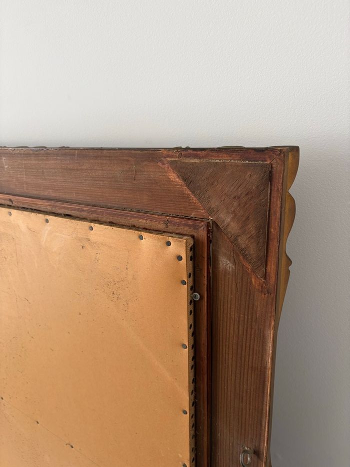 Très grand canevas chouette vintage année 70 selon Jean Lurçat encadrement bois et plâtre - photo numéro 8