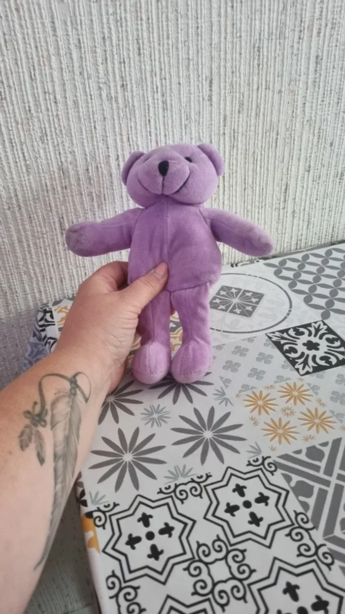 Peluche ours violet - photo numéro 2