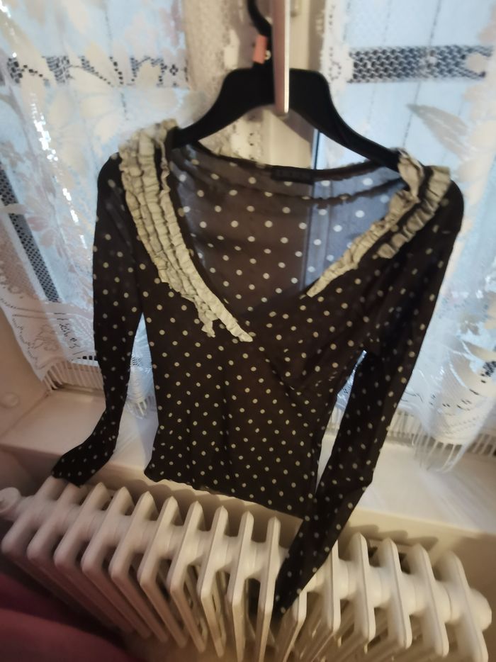 Chemisier avev fantaisie poid et volants col V '"IKKS"