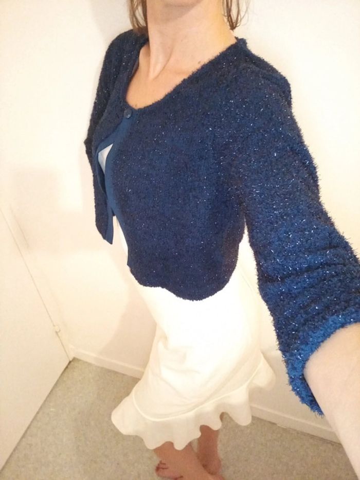 Gilet chic bleu marine T36 - photo numéro 3