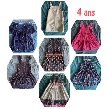 Lot de 7 robes fille taille 4 ans 