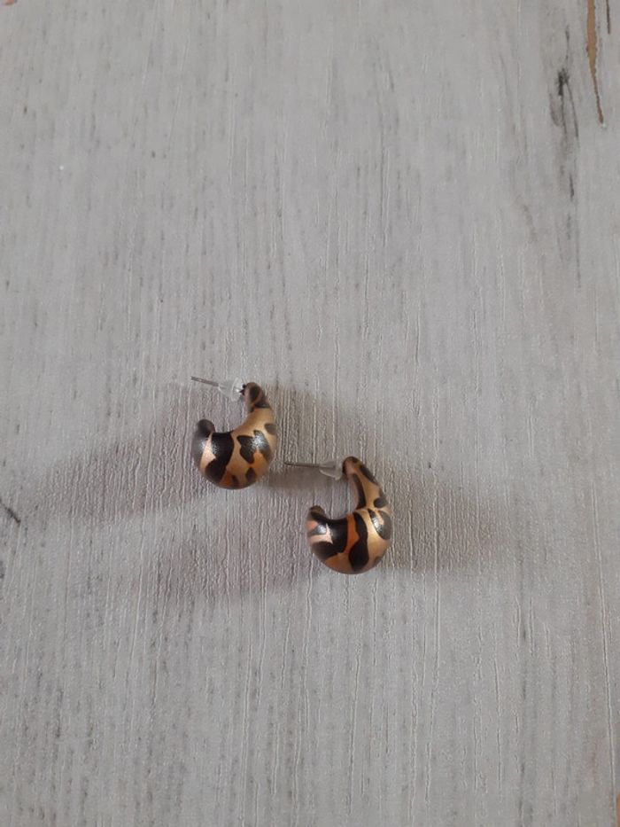 Boucles d'oreilles gouttes d'eau léopard