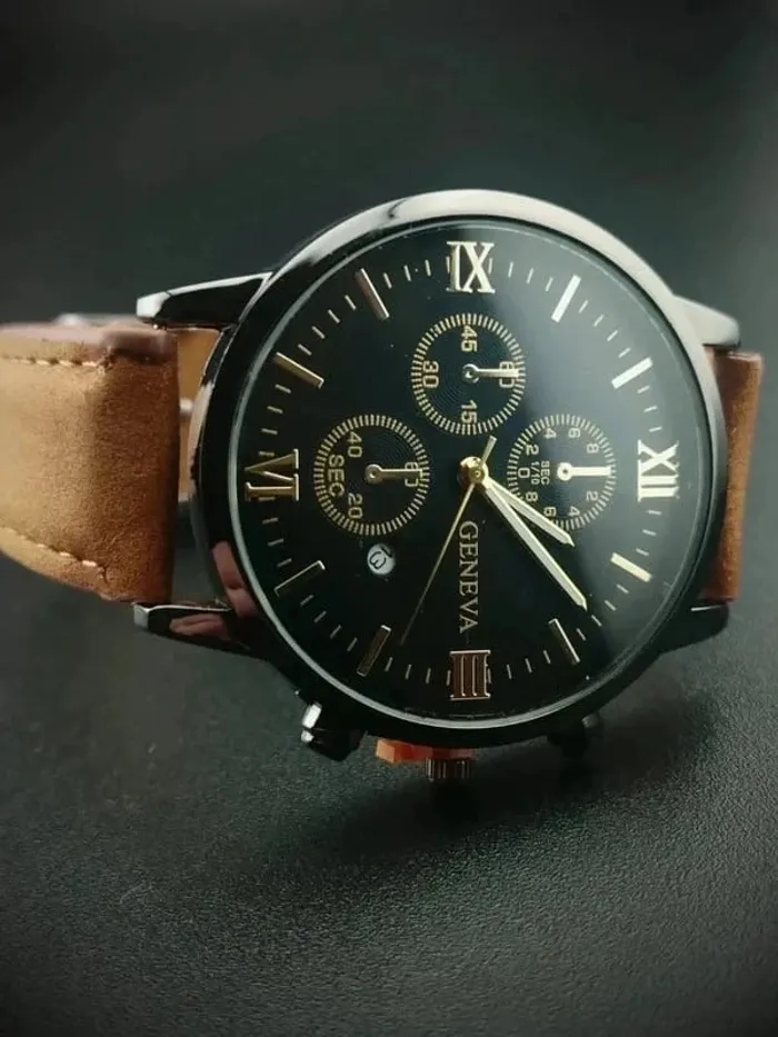 Montre marron & noir, style vintage men - photo numéro 2