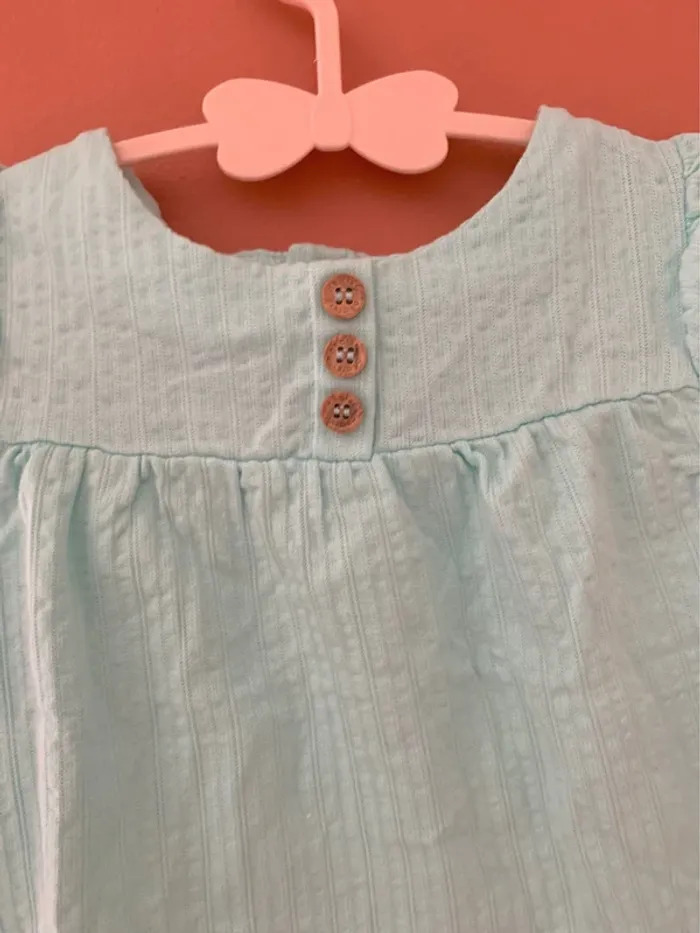 🌿 Blouse vert d’eau Obaïbi – 6 mois (68 cm) - photo numéro 2
