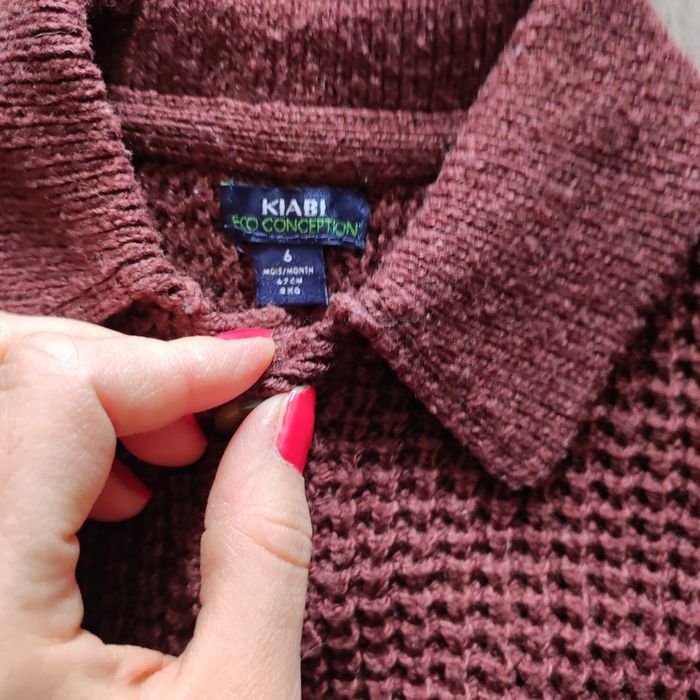 Pull bordeaux Kiabi 6 mois neuf - photo numéro 2
