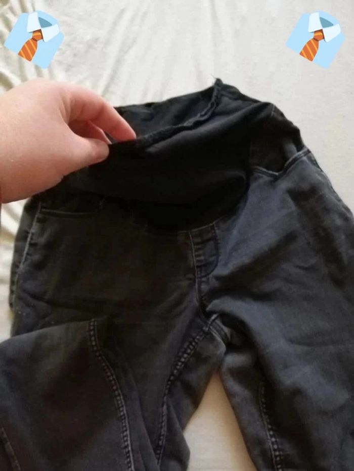 Pantalon de Grossesse Noir en Jean "Kiabi" - Taille 40 - photo numéro 2