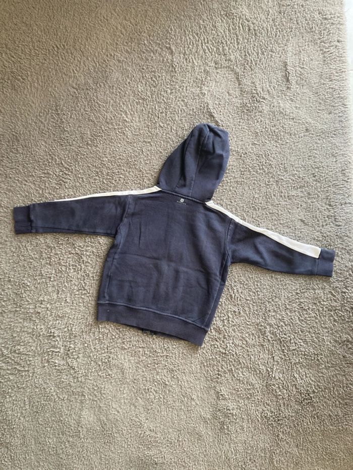 Sweat zippé à capuche bleu marine 6 ans - photo numéro 2