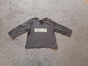 Tee shirt manches longues mon petit amour 9 mois