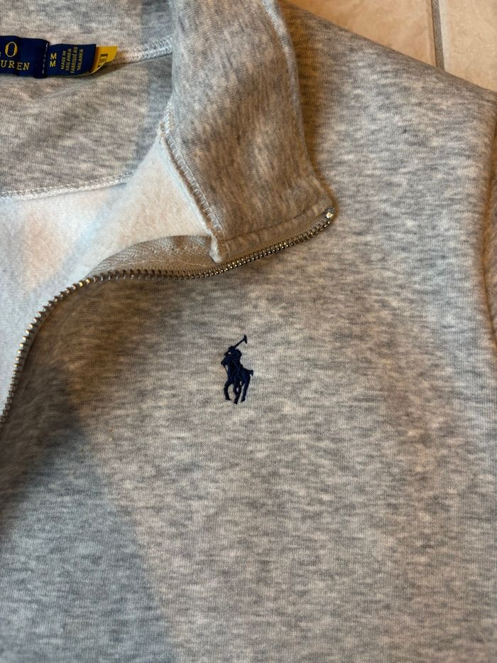 Demi zip Ralph Lauren gris taille M - photo numéro 2
