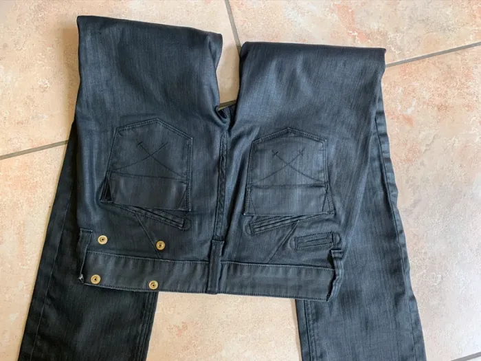 Pantalon jean en toile enduite noir freesoul T 27 length 32 - photo numéro 3