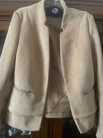 Veste en daim caramel