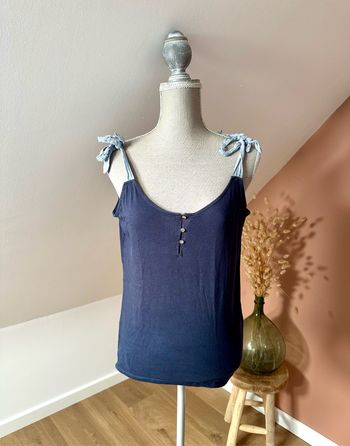 🤍 Débardeur bleu marine Kiabi taille L 🤍