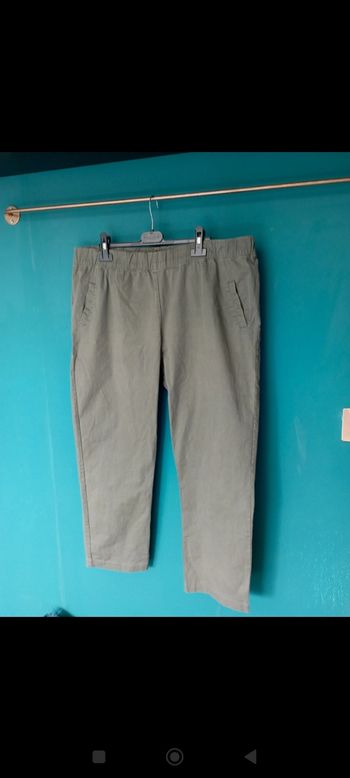 Pantacourt coton femme kaki