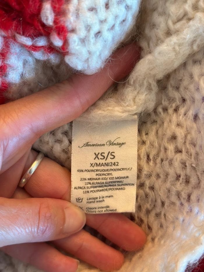 Pull en maille alpaga mohair modèle Manina American Vintage - Taille XS/S oversize - photo numéro 9