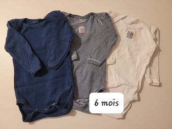 Lot de 3 bodies manches longues (6 mois)