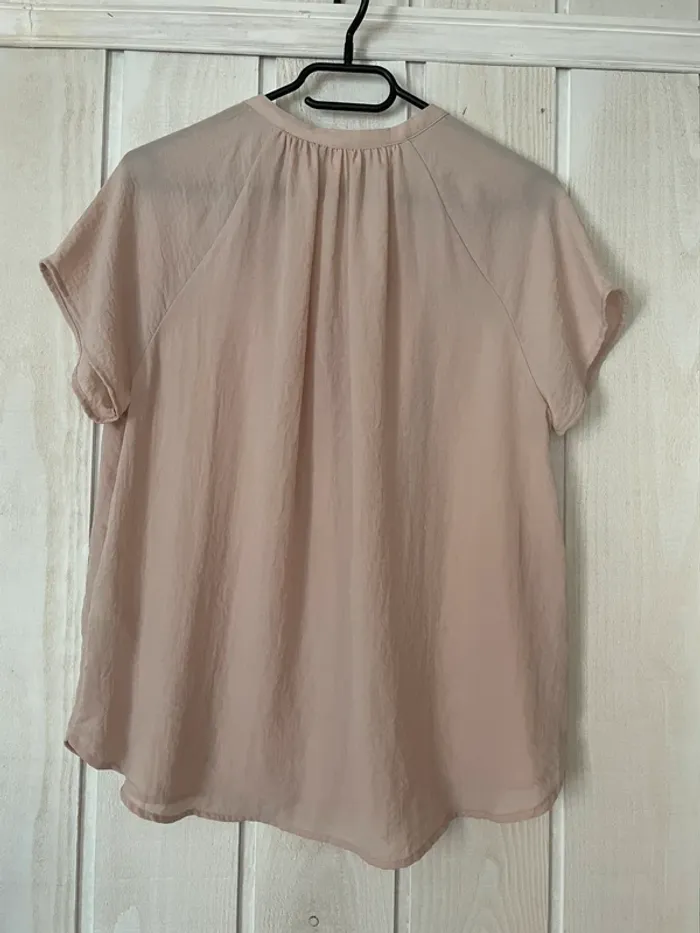 Chemise MC rose pale - H&M - 38 - photo numéro 2