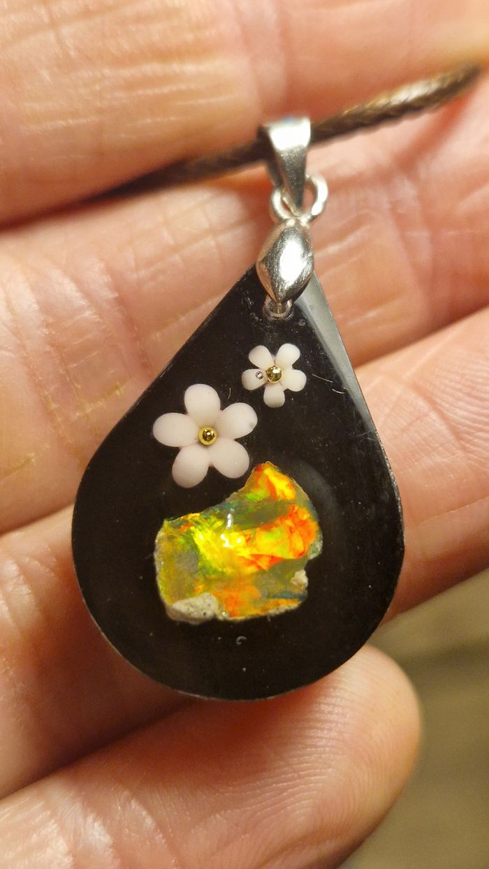 Pendentif opale éthiopienne - photo numéro 2