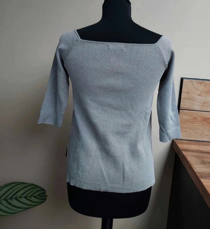 Pull gris Vintage Dressing demi manches - photo numéro 3