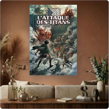 Affiche anime “L’Attaque des Titans” poster manga décoration murale anime A3 Sans cadre