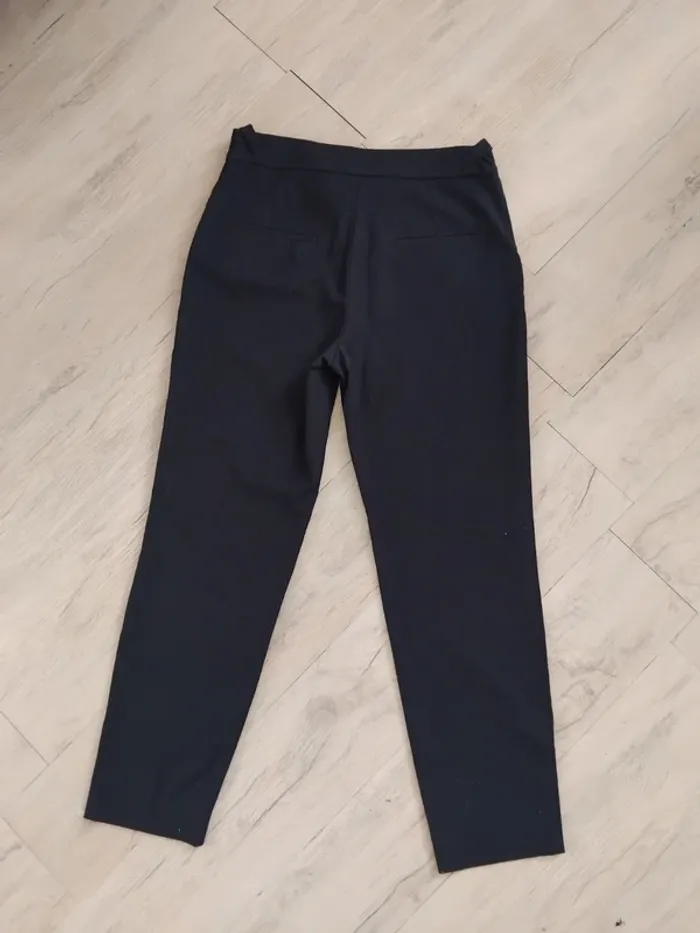 Pantalon Mango bleu chiné - photo numéro 3