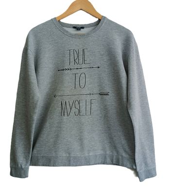 Sweat gris. True to myself. Kiabi. Taille M