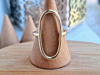 Bague ovale ouverte Doréé , avec un design simple et Minimaliste, Ajustable