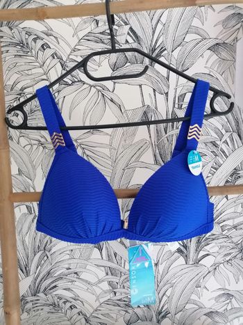 Haut de maillot de bain neuf bleu électrique taille M