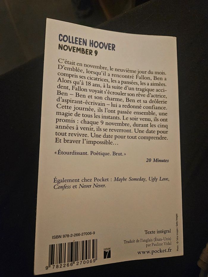 Livre colleen hoover november 9 - photo numéro 2