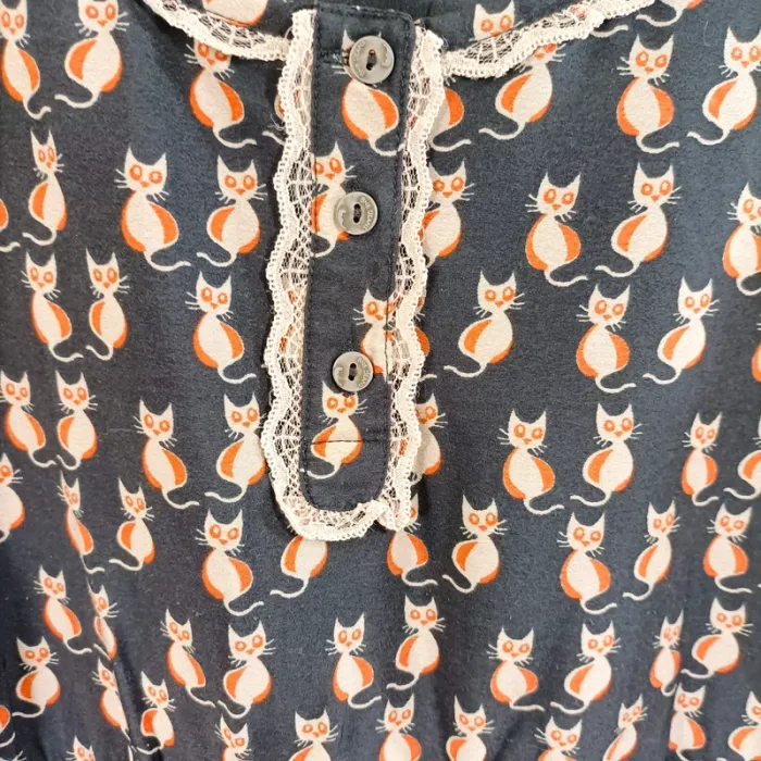 Robe sans manches Sweet & Vintage imprimé chats taille L style rétro fun A1555 - photo numéro 4