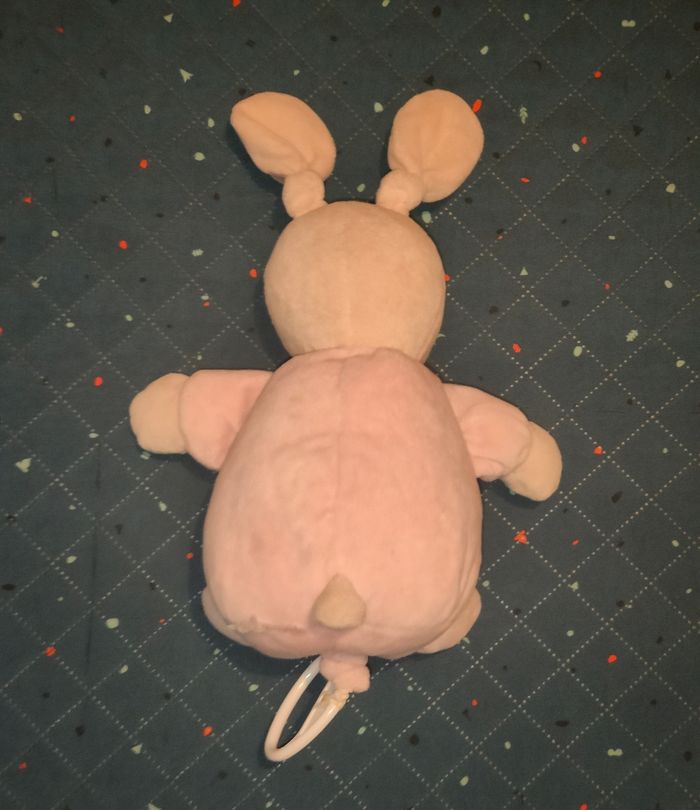 Lapin musical doudou rose et beige - photo numéro 3