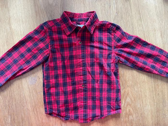 Chemise rouge à carreaux 3 ans