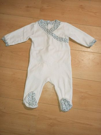 Obaibi pyjama blanc 12 mois/74cm tb etat