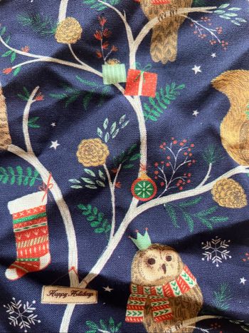 Lot de 4 pièces de tissus imprimées de Noël