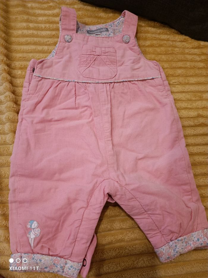 Salopette rose velours